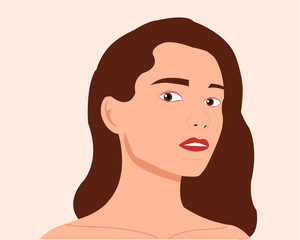 Young girl portrait vector illustration