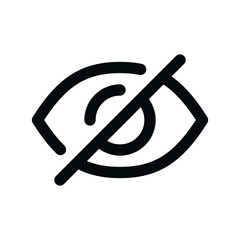 Invisible eye isolated icon, eye slash linear icon, no views outline vector icon with editable stroke