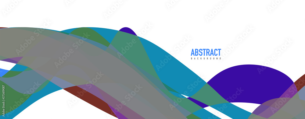Fototapete Fluid wave colorful abstract background. Dynamic colorful vibrant vector design