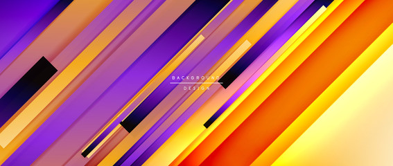 Dynamic lines on fluid color gradient. Trendy geometric abstract background for your text, logo or graphics