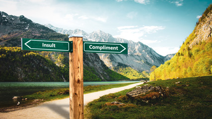 Street Sign Compliment versus Insult