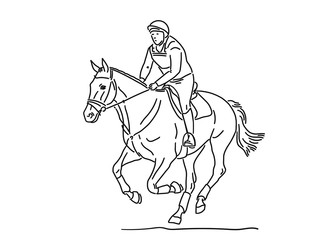 Event horse with athlete during the cross