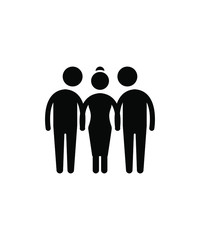 two man with woman icon,vector best flat icon.