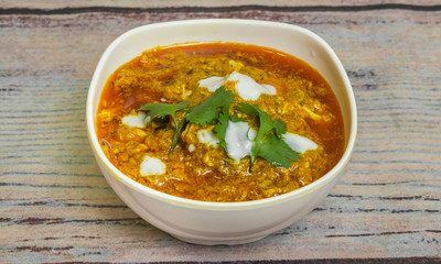 Chicken bharta (mashed eggplant) is a dish from the Indian subcontinent that originated in the Punjab region.