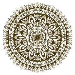 Mandala, Flower mehendi design.Ethnic ornament, Vintage decorative elements. Folk traditional spiritual design. Islam, Arabic, Indian, moroccan, Spain, floral ornament design vector.