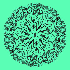 Mandala, Flower mehendi design.Ethnic ornament, Vintage decorative elements. Folk traditional spiritual design. Islam, Arabic, Indian, moroccan, Spain, floral ornament design vector.