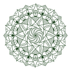 Mandala, Flower mehendi design.Ethnic ornament, Vintage decorative elements. Folk traditional spiritual design. Islam, Arabic, Indian, moroccan, Spain, floral ornament design vector.