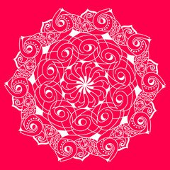 Mandala, Flower mehendi design.Ethnic ornament, Vintage decorative elements. Folk traditional spiritual design. Islam, Arabic, Indian, moroccan, Spain, floral ornament design vector.