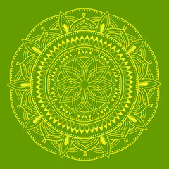 Mandala, Flower mehendi design.Ethnic ornament, Vintage decorative elements. Folk traditional spiritual design. Islam, Arabic, Indian, moroccan, Spain, floral ornament design vector.