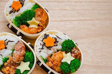 手作りの唐揚げ弁当　複数