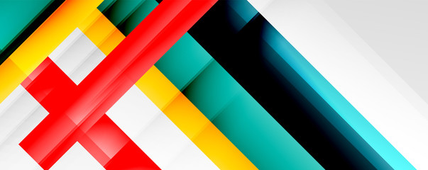 Geometric abstract backgrounds with shadow lines, modern forms, rectangles, squares and fluid gradients. Bright colorful stripes cool backdrops