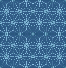 Japanese Hexagon Star Vector Seamless Pattern