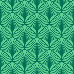 Japanese Palm Leaf Vector Seamless Pattern