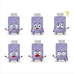 Cartoon character of flashdisk with what expression