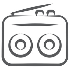 
Vintage cassette player line icon design
