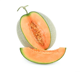 cantaloupe melon isolated on white background
