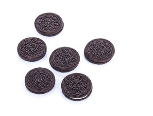 Chocolate Cookies on white background