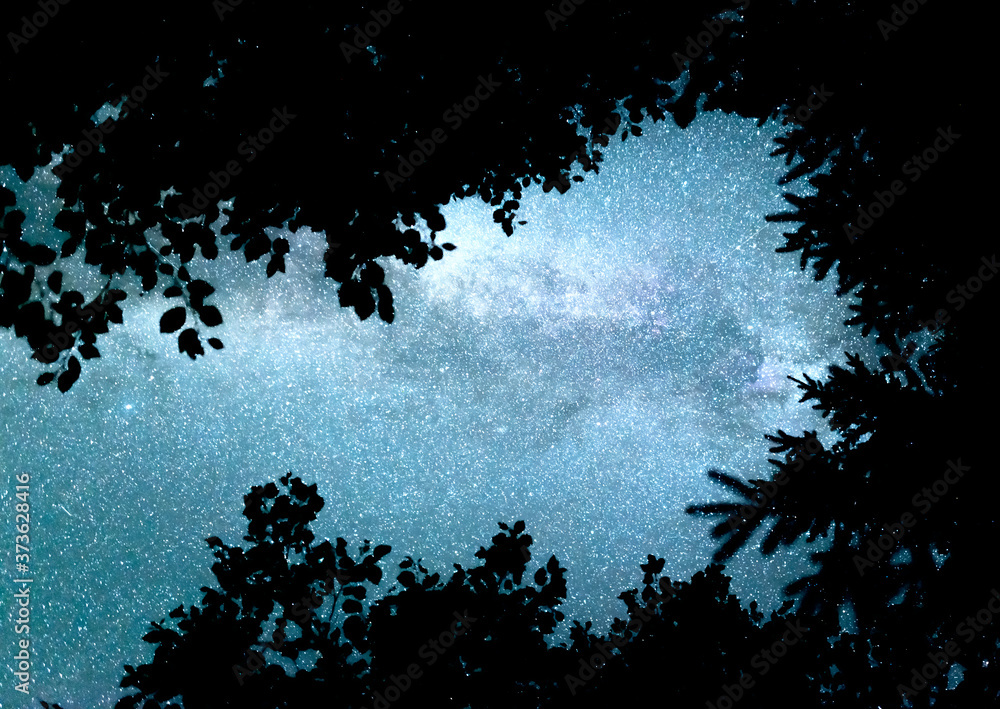 Wall mural starry sky. milky way galaxy. this long exposure astronomical photograph taken in the middle of the 
