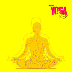 World Yoga Day Banner | Colorful Human Silhouette