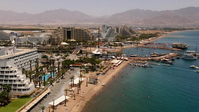 aerial view of Eilat aerial hyperlapse. High quality FullHD footage