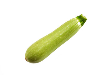 fruit natural green zucchini on a white background