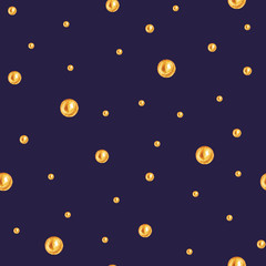 Polka dots Seamless pattern, dotted fabric texture with gold pearl on dark blue background for jewelry shop blog, web design, scrapbooks, party or baby shower invitations and wedding cards.