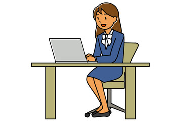 PCでデスクワークをする女性社員