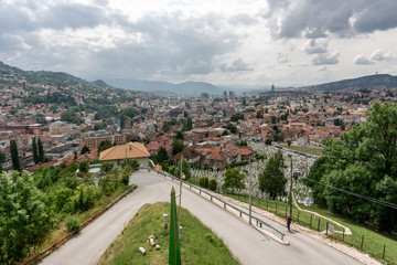 Fototapeta na wymiar Panorama overview of Sarajevo, Bosnia