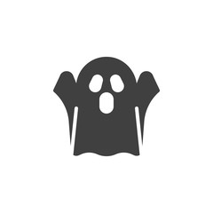 Scary ghost vector icon. filled flat sign for mobile concept and web design. Halloween ghost glyph icon. Symbol, logo illustration. Vector graphics