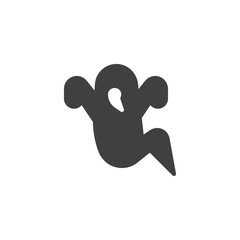 Flying ghost vector icon. filled flat sign for mobile concept and web design. Spooky ghost glyph icon. Symbol, logo illustration. Vector graphics