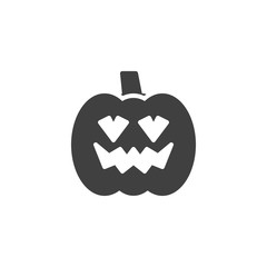 Happy halloween pumpkin vector icon. filled flat sign for mobile concept and web design. Pumpkin face glyph icon. Symbol, logo illustration. Vector graphics