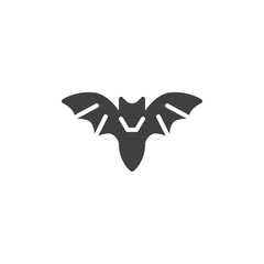 Halloween bat vector icon. filled flat sign for mobile concept and web design. Flying bat glyph icon. Symbol, logo illustration. Vector graphics