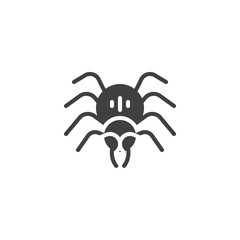 Halloween spider vector icon. filled flat sign for mobile concept and web design. Spider, arachnid glyph icon. Symbol, logo illustration. Vector graphics