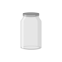 glass jar with lid, isolated on a white background, vector illustration, clipart, design, decoration, icon, sign