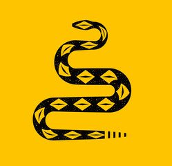 Obraz premium libertarian rattlesnake viper serpent yellow flag