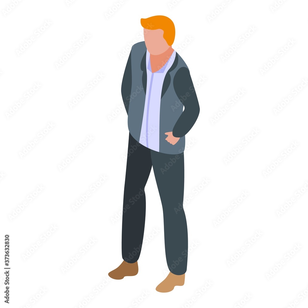 Poster security service manager icon. isometric of security service manager vector icon for web design isol
