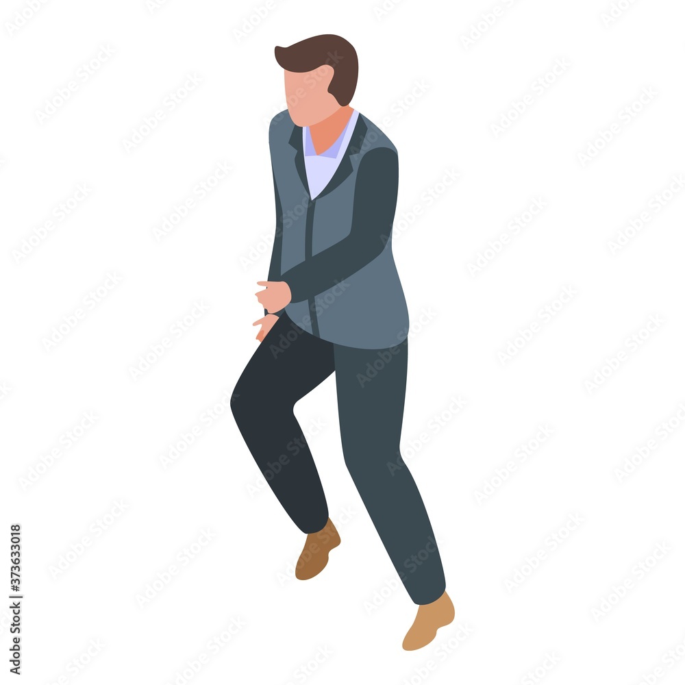 Poster running security service icon. isometric of running security service vector icon for web design isol