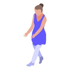 Ballet girl lesson icon. Isometric of ballet girl lesson vector icon for web design isolated on white background