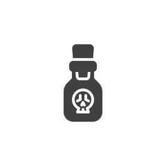 Toxic potion bottle vector icon. filled flat sign for mobile concept and web design. Halloween poison bottle glyph icon. Symbol, logo illustration. Vector graphics