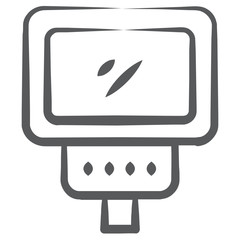 
Camera equipment, camera flash line icon
