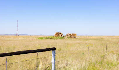 Ruins of a farm building in Rural Grassland Farming Area of the Karoo