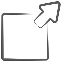 
Screen expand tool icon in linear style 
