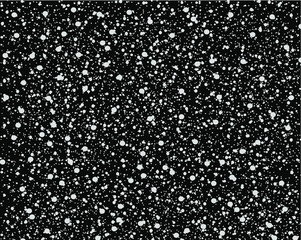 Black flecked stone texture. Vector flecked stone pattern.  White dot splash on black background. Abstract black and white dots  pattern. 