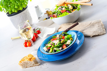 Rustic Greek salad with sheep's cheese
