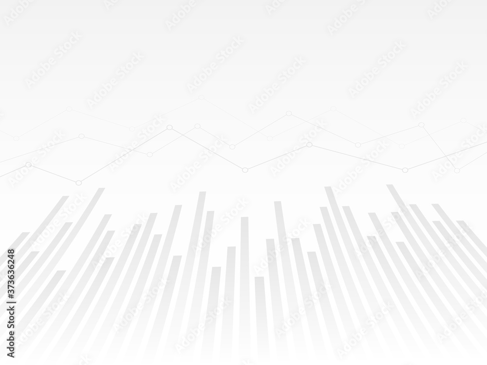 Poster abstract financial chart with uptrend line graph with gradient grey background.