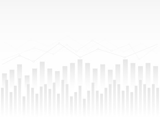 Abstract financial chart with uptrend line graph with gradient grey background.