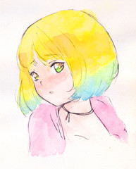 little girl with a doll