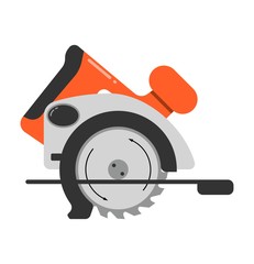 Flat vector icon of circular saw steel