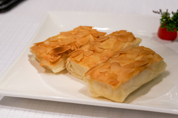 A classic Cantonese dessert, almond fried milk