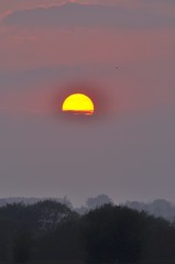 Sunset over the countryside in Brittany